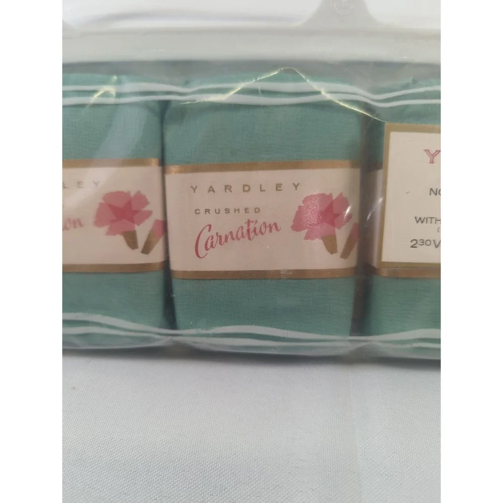 Vintage Yardley Crushed Carnation Soap 3 oz MCM Mint 4 Bars in Pkg